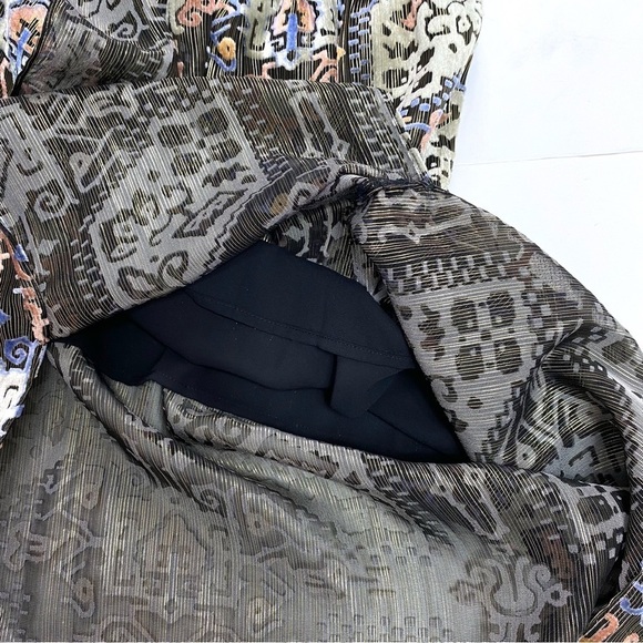 TOPSHOP Floral Velvet 70s Style Front Slits Midi Dress in Gold New with Tag - Picture 11 of 12